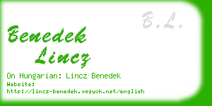 benedek lincz business card